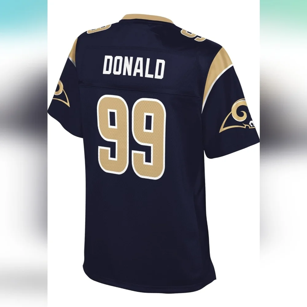 Los Angeles Rams Navy and Gold Jersey DONALD 99 MEDIUM - Picture 3 of 11